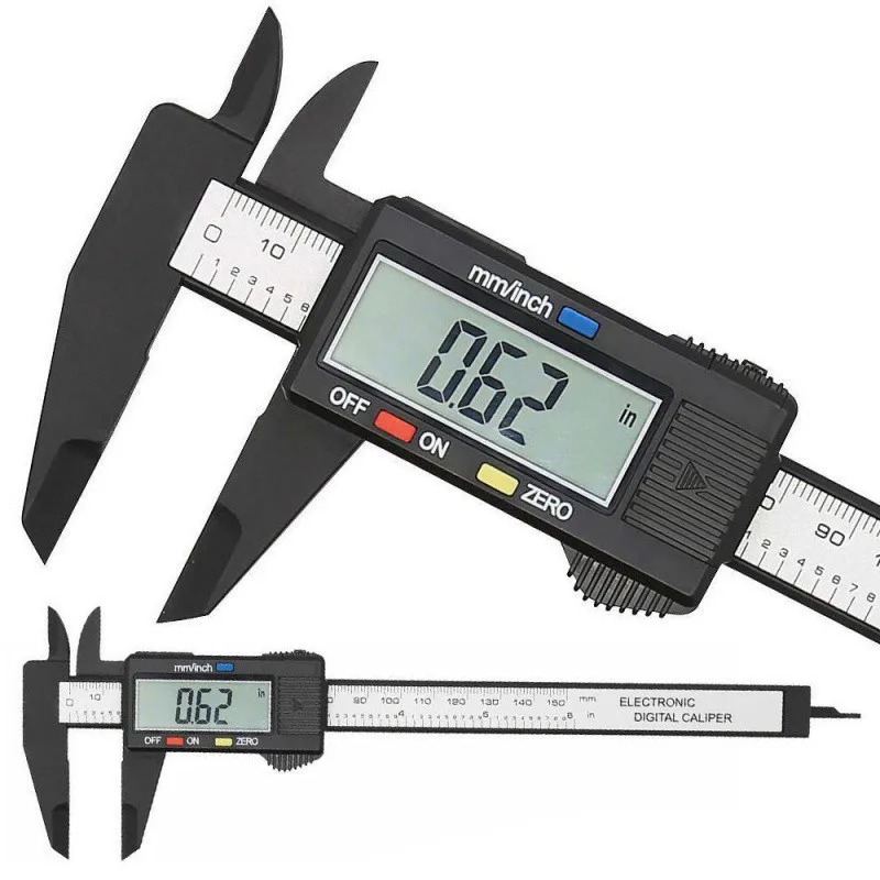 Digital Caliper 150Mm Stainless Steel - เวอร์เนียร์คาลิปเปอร์ดิจิตอล 150 มม. 100 มม. วัสดุคาร์บอนไฟเบอร์