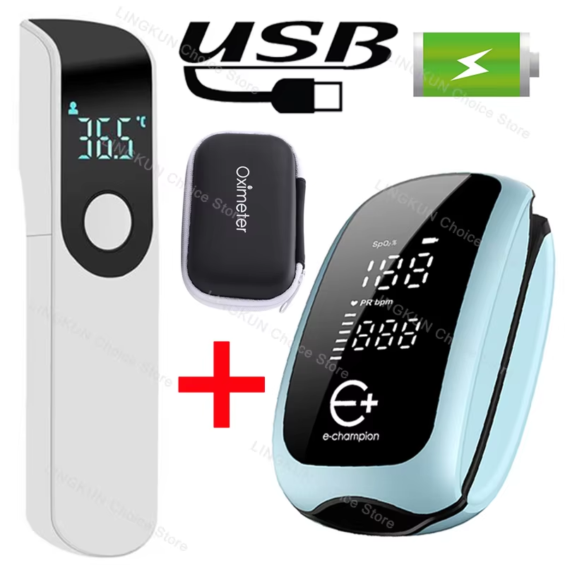 Pulse Oximeter Fingertip Rechargeable - เครื่องวัดออกซิเจนในเลือดแบบพกพาสำหรับเด็ก จอแสดงผล LED ดิจิทัล สายคล้องนิ้วมือ ชาร์จไฟได้