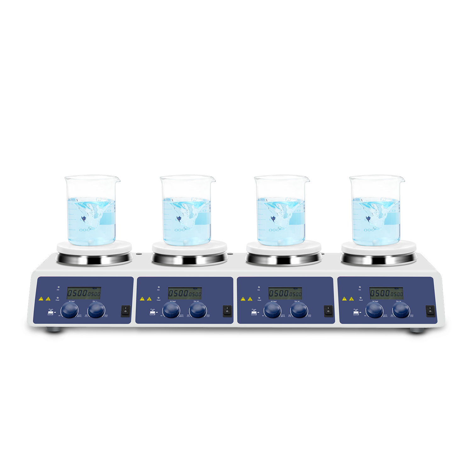 Lab Magnetic Stirrer Hot Plate - เครื่องกวนสารแบบแม่เหล็กดิจิตอล 4 ช่อง MS-H340-S4 พร้อมจอ LCD