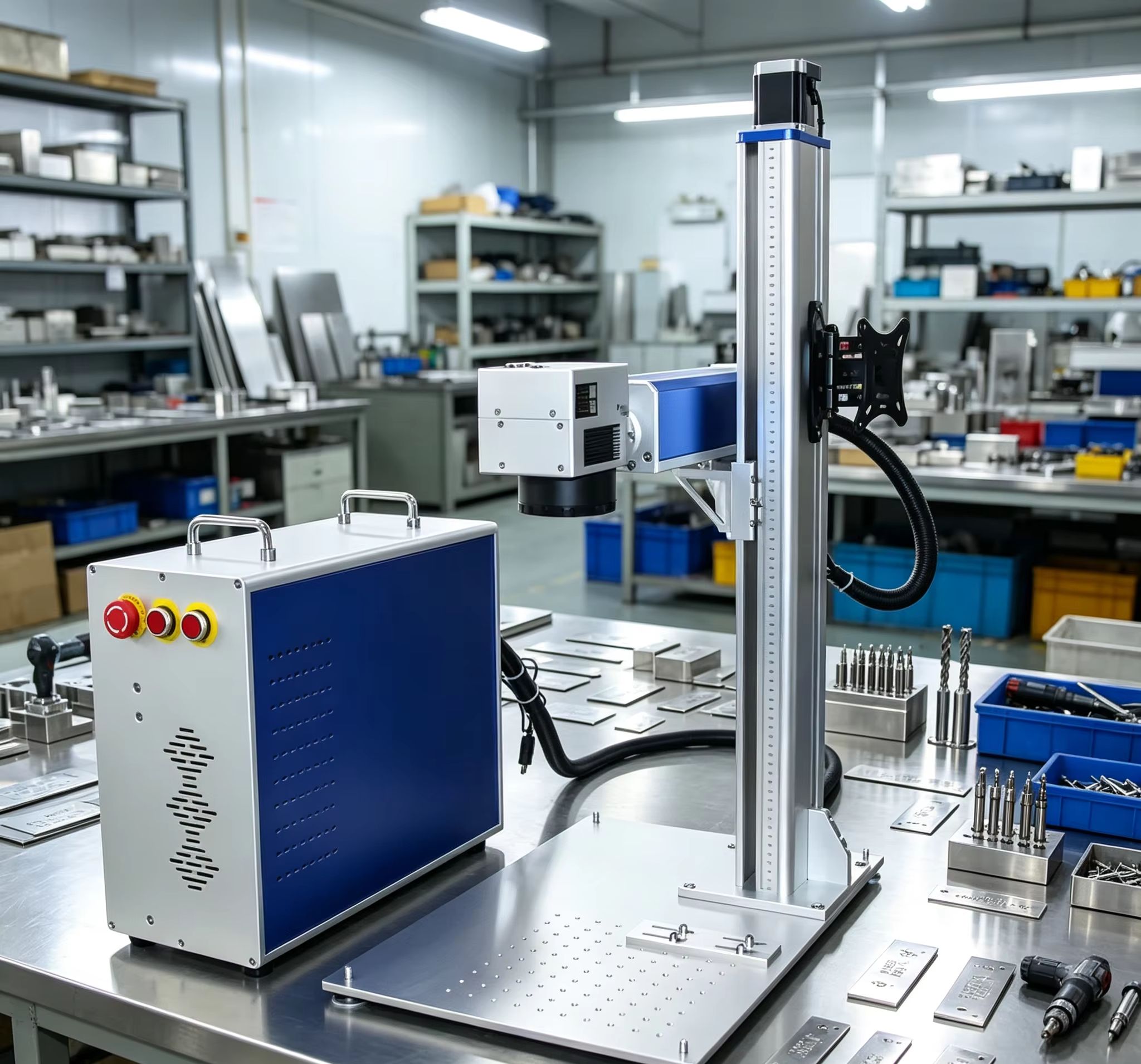 เครื่องเลเซอร์ไฟเบอร์ 30W จากโ - Fiber Laser Marking Machine 30W บทวิจารณ์และราคา