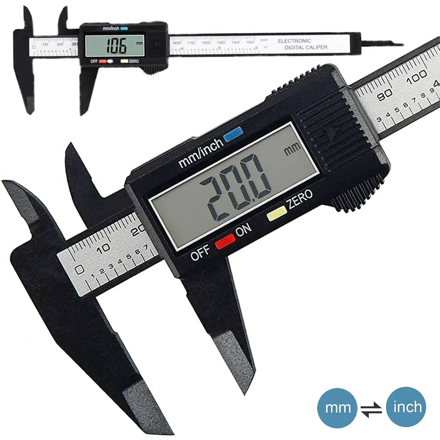 คาลิปเปอร์ดิจิตอลคาร์บอนไฟเบอร - Digital Caliper 150Mm Stainless Steel บทวิจารณ์และราคา